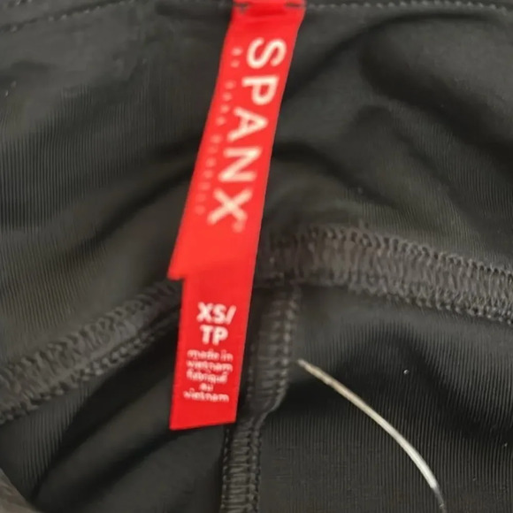 SPANX FAUX LEATHER SIDE STRIPE BLACK LEGGINGS - Picture 12 of 12